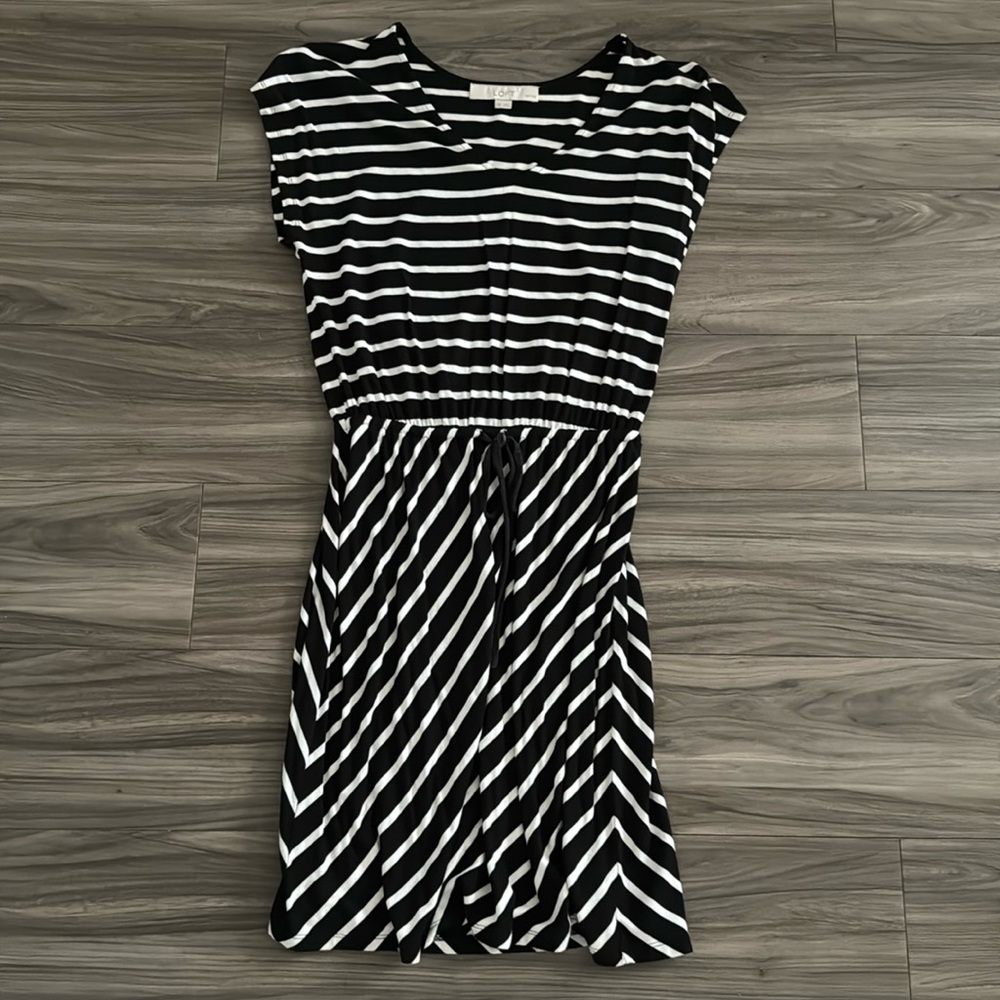 Black & White Striped Loft Dress